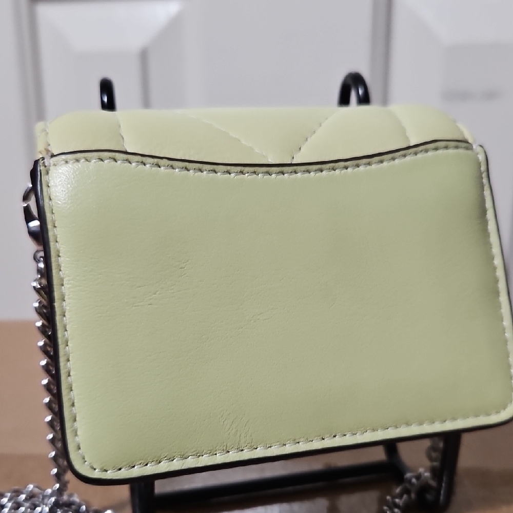 Coach NWT Quilted Leather Mini Card Case Bag - Light Green - Picture 4 of 7